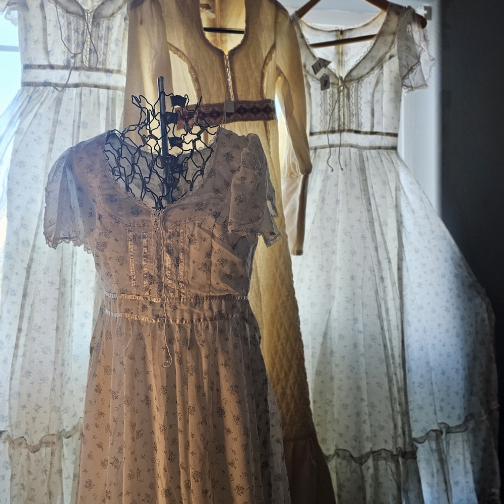 Gunne Sax Ivory Floral Lace Maxi Dress - Picture 8 of 11